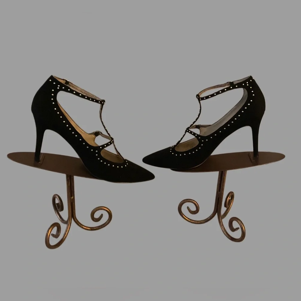 Marc Fisher Elegant Black Fabric Studded Women's Shoes - Picture 4 of 7